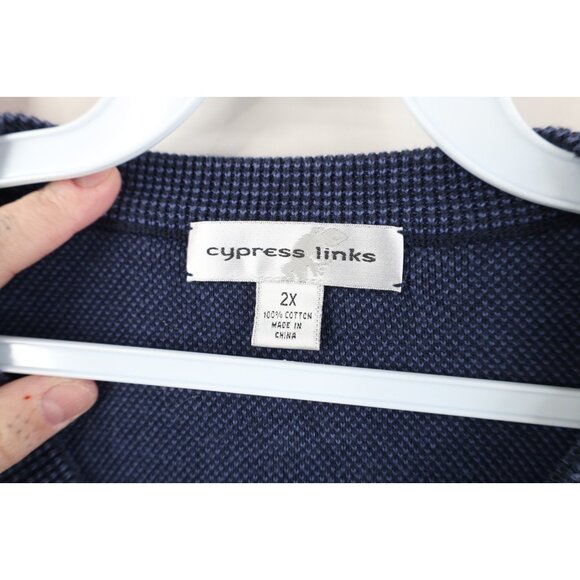 Vintage 90s Streetwear Mens 2XL Faded Blank Thermal Knit V-Neck Sweater Vest - Picture 5 of 11